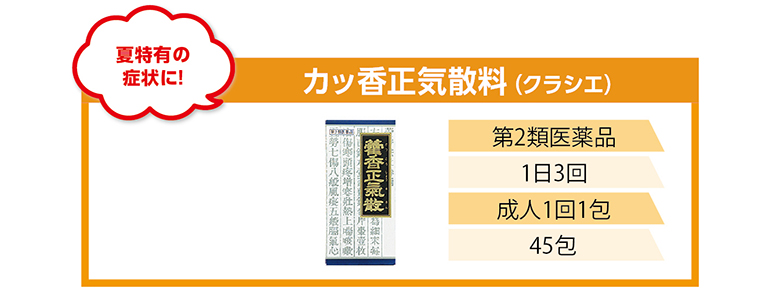 夏特有の症状に！カッ香正気散料