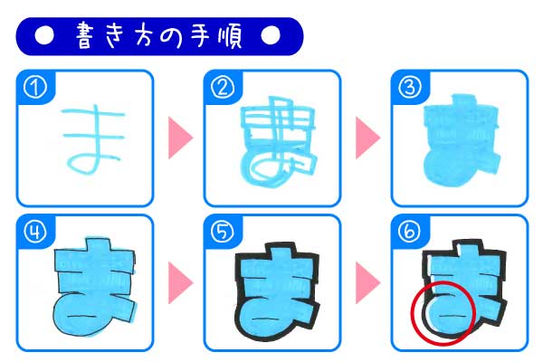 手書きPOP「ま」の書き方