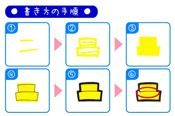 手書きPOP「ニ」の書き方