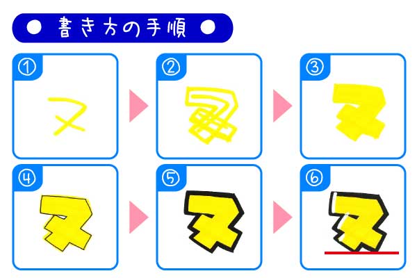 手書きPOP「ヌ」の書き方