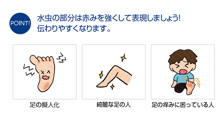 販促カレンダー8月 水虫対策 ドラッグストアてんとうむし
